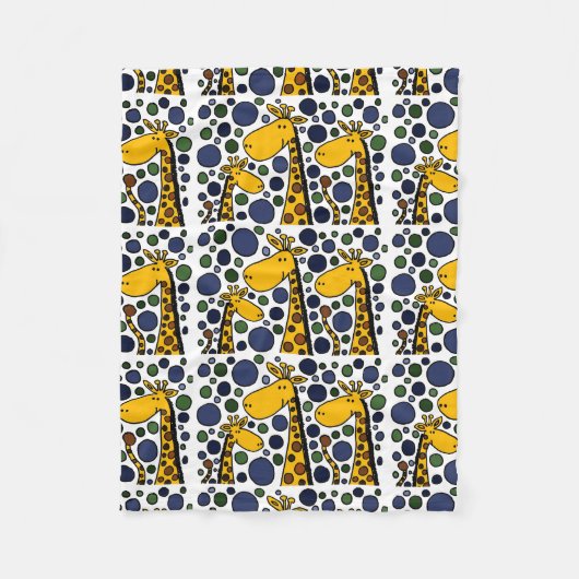 おもしろいなキリン家族の抽象美術のフリースブランケット フリースブランケット (正面)