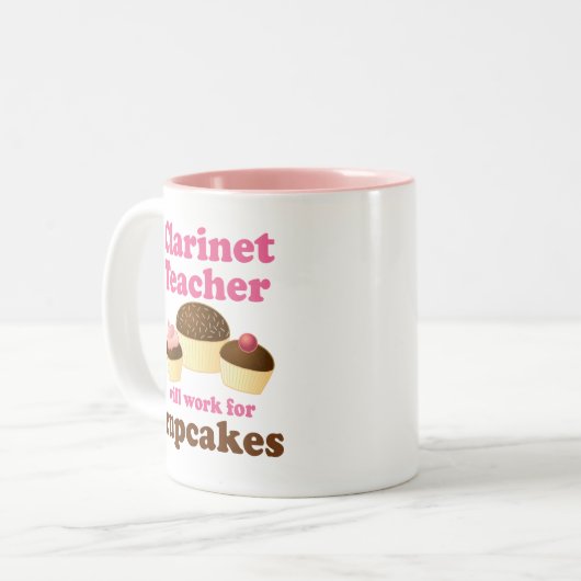 おもしろいなクラリネットの先生 ツートーンマグカップ (正面左)
