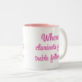 おもしろいなクラリネットの高音域のギフト ツートーンマグカップ (正面右)