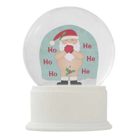 おもしろいなクリスマスかわいくカスタムでいけないサンタ スノーグローブ (正面)