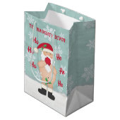 おもしろいなクリスマスかわいくカスタムでいけないサンタ ミディアムペーパーバッグ (正面アングル)