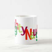 おもしろいなクリスマスのいけないタイポグラフィのモノグラム コーヒーマグカップ (中央)