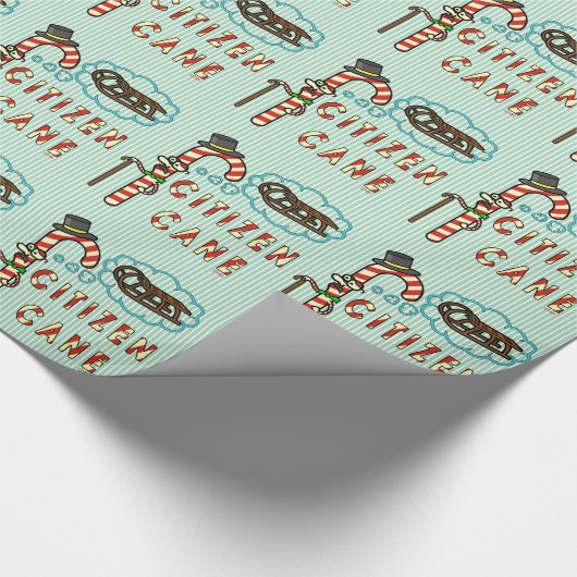 おもしろいなクリスマスのしゃれの市民の杖の休日のユーモア ラッピングペーパー (角)