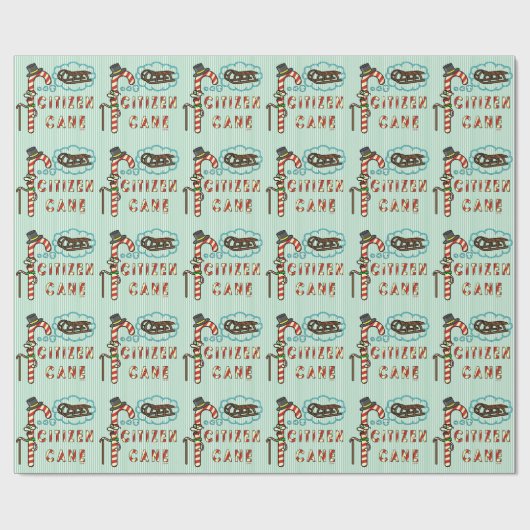 おもしろいなクリスマスのしゃれの市民の杖の休日のユーモア ラッピングペーパー (フラット)