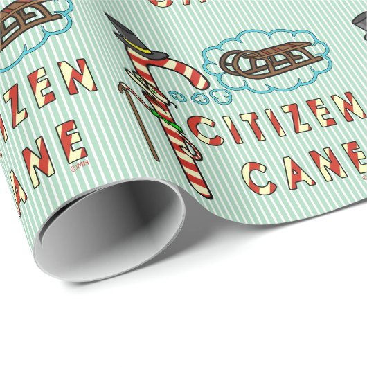 おもしろいなクリスマスのしゃれの市民の杖の休日のユーモア ラッピングペーパー (ロールコーナー)