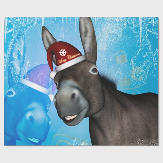 おもしろいなクリスマスのろば ラッピングペーパー (フラット)