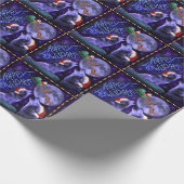 おもしろいなクリスマスのオオカミのしゃれの幸せなHowlidaysのユーモア ラッピングペーパー (角)