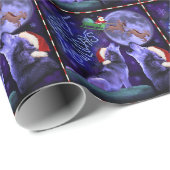 おもしろいなクリスマスのオオカミのしゃれの幸せなHowlidaysのユーモア ラッピングペーパー (ロールコーナー)