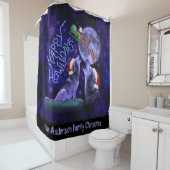 おもしろいなクリスマスのオオカミの幸せなHowlidays |のカスタム シャワーカーテン (インサイチュ)