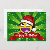 おもしろいなクリスマスのスタイルの素晴らしい顔のミーム シーズンポストカード (正面/裏面)