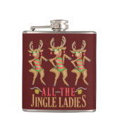 おもしろいなクリスマスのトナカイすべてのジングルの女性 フラスク (正面)