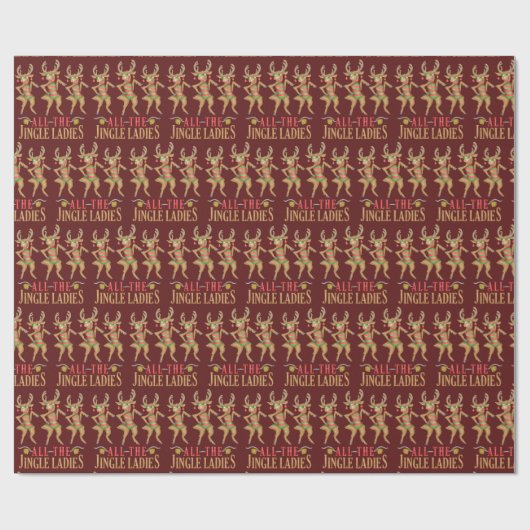 おもしろいなクリスマスのトナカイすべてのジングルの女性 ラッピングペーパー (フラット)