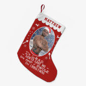 おもしろいなクリスマスのトレーニングの重量挙げのカスタムの写真 スモールクリスマスストッキング (正面 (吊り時))