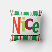 おもしろいなクリスマスのニースのカラフルでモダンなタイポグラフィ クッション (裏面)