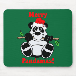 おもしろいなクリスマスのパンダくま マウスパッド