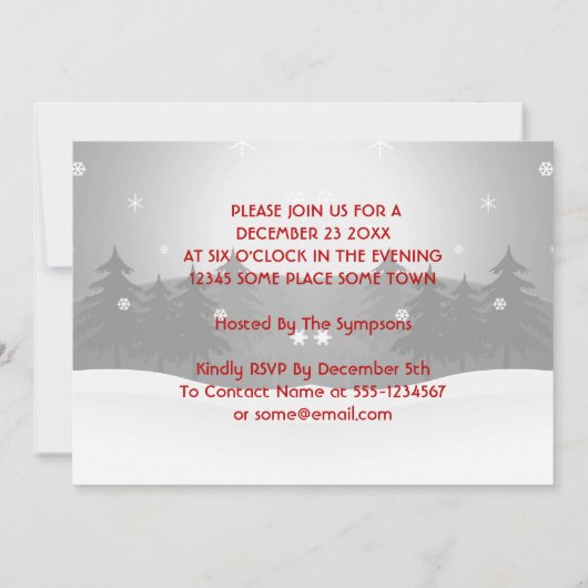 おもしろいなクリスマスのパーティの招待状のサイのサンタの帽子 招待状 (裏面)