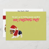 おもしろいなクリスマスのパーティの招待状カード(犬) 招待状 (正面/裏面)