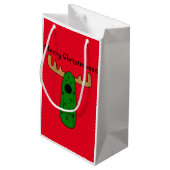 おもしろいなクリスマスのピクルスのアメリカヘラジカの漫画 スモールペーパーバッグ (裏面アングル)