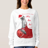 おもしろいなクリスマスのピンナップのくわの冗談の女性クリスマスのジャンパー スウェットシャツ (正面)