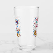 おもしろいなクリスマスのメルローのワインビールユーモアのタイポグラフィ タンブラーグラス (左)