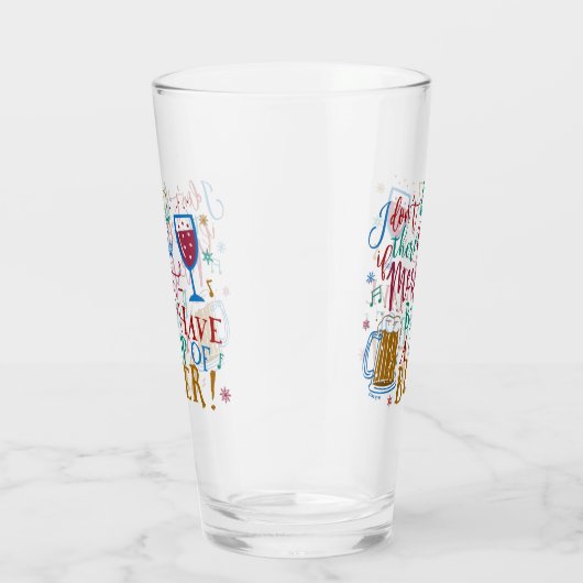 おもしろいなクリスマスのメルローのワインビールユーモアのタイポグラフィ タンブラーグラス (右)