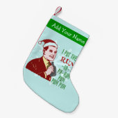 おもしろいなクリスマスのレトロのラム酒の飲む人の休日 スモールクリスマスストッキング (正面 (吊り時))