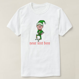 おもしろいなクリスマスの怒っている小妖精や小人のパーソナライズな文 Tシャツ