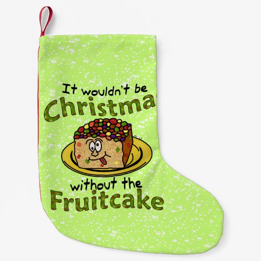 おもしろいなクリスマスの漫画のFruitcake スモールクリスマスストッキング (正面)