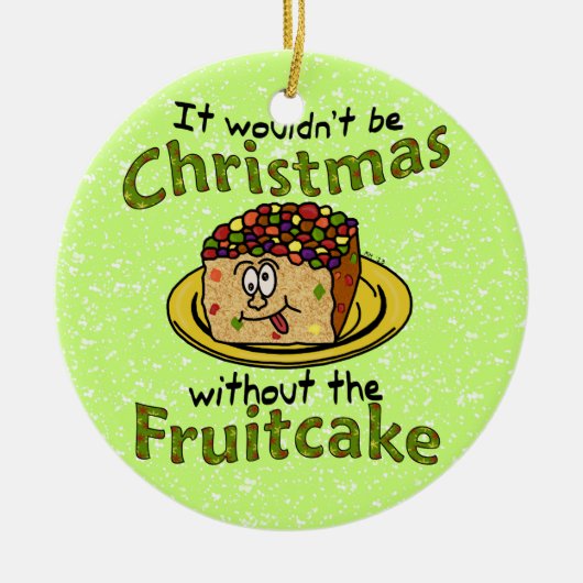 おもしろいなクリスマスの漫画のFruitcake セラミックオーナメント (正面)