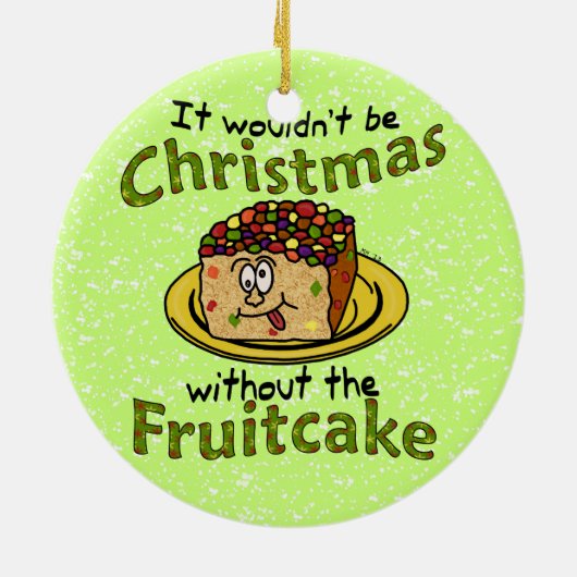 おもしろいなクリスマスの漫画のFruitcake セラミックオーナメント (裏面)