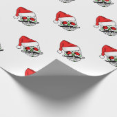 おもしろいなクリスマスの砂糖のスカル ラッピングペーパー (角)