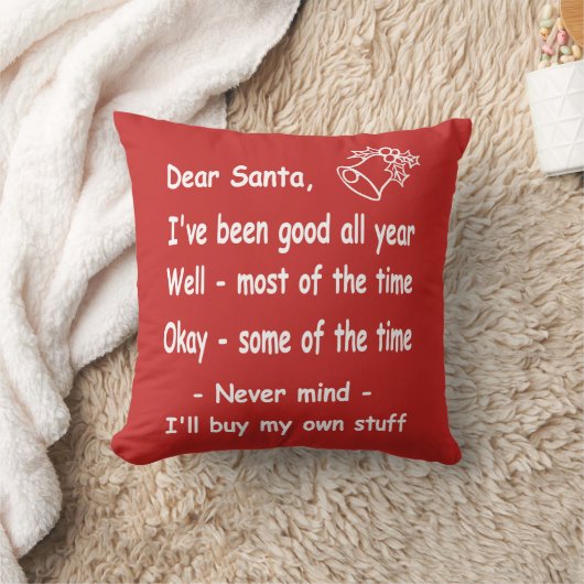 おもしろいなクリスマスの親愛なサンタの手紙の買物私の専有物物 クッション (ブランケット)