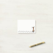 おもしろいなクリスマスの赤いゆっくり進られたトナカイ ポストイット (デスク上)