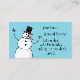 おもしろいなクリスマスの雪だるまの個人的なショッピング 名刺