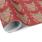 おもしろいなクリスマスのBlitzenの鶏のトナカイのユーモア ラッピングペーパー (ロールコーナー)