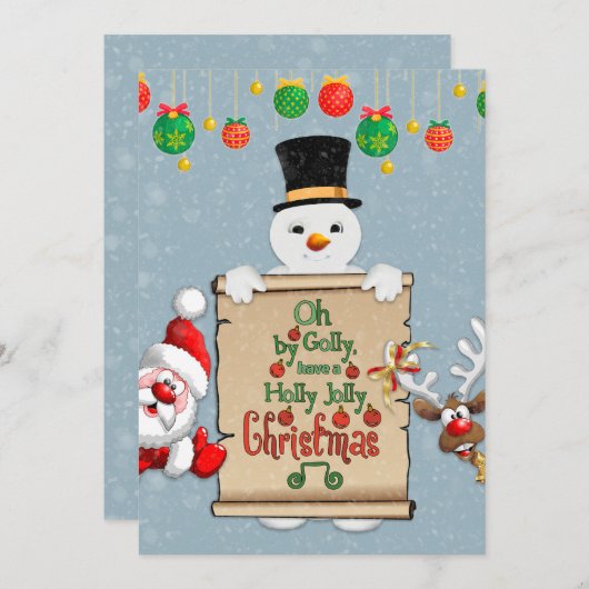 おもしろいなクリスマスカードのクリスマスの挨拶状 シーズンカード (正面/裏面)