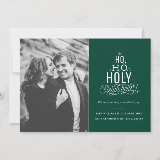 おもしろいなクリスマスカードの妊娠の発表 カード (正面)