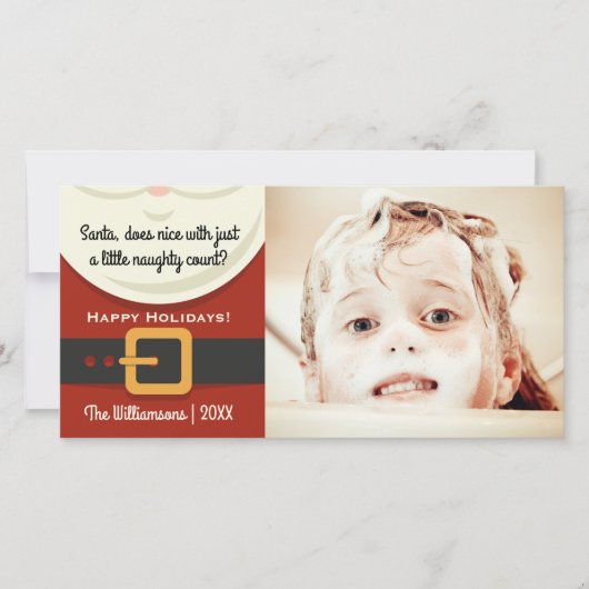 おもしろいなクリスマスサンタクロースのいけない及びニースの写真 シーズンカード (正面)