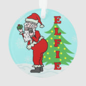 おもしろいなクリスマスサンタElfie オーナメント (裏面)