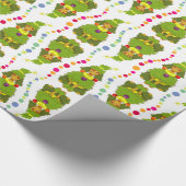 おもしろいなクリスマスツリーのプードル ラッピングペーパー (角)