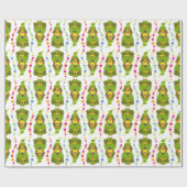 おもしろいなクリスマスツリーのプードル ラッピングペーパー (フラット)