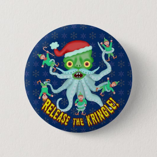 おもしろいなクリスマス解放Kringleサンタクロース 缶バッジ (正面)