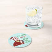 おもしろいなクリスマス・パーティのレトロのラム酒の大人の休日 ラウンドペーパーコースター (インサイチュ)