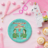 おもしろいなクリスマス・パーティのレトロの大人の飲む休日 ペーパープレート (パーティー)