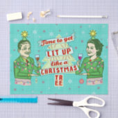 おもしろいなクリスマス・パーティのレトロの大人の飲む休日 薄葉紙 (クラフト)