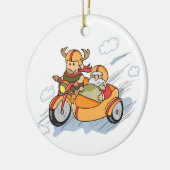 おもしろいなクリスマス、改善されるサンタのそり セラミックオーナメント (左)