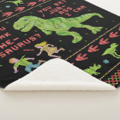 おもしろいなクリスマスTのレックスの恐竜のしゃれのユーモアのフェイクなニット シェルパブランケット (3/4)