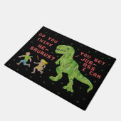 おもしろいなクリスマスTのレックスの恐竜のしゃれのユーモアのフェイクなニット ドアマット (アングル)