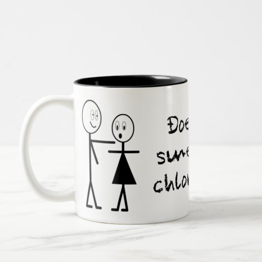 おもしろいなクロロホルムのマグ ツートーンマグカップ (左)