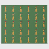 おもしろいなグレイハウンド犬のクリスマスの包装紙 ラッピングペーパー (フラット)